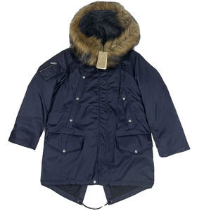 Burberry Lanfair Women Puffer Parka Jacket Coat 3 in 1 Blue Navy Sz M NWT $1990